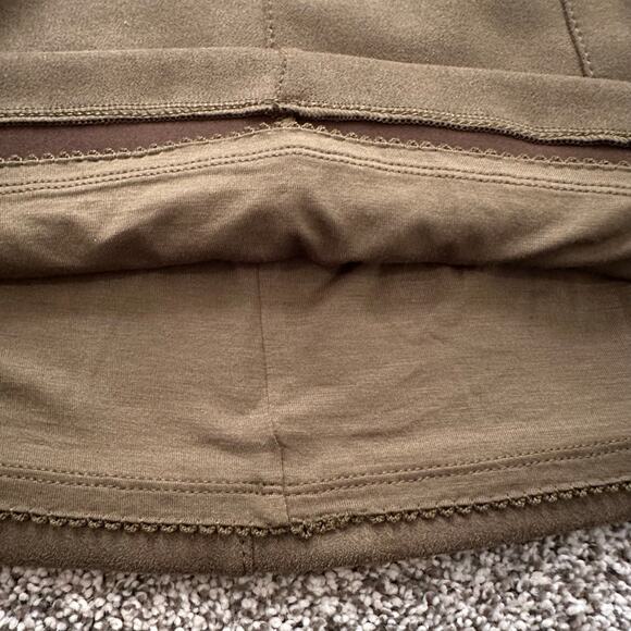 Maeve Anthropologie army green suede a-line mini skirt size 2 - Picture 4 of 9
